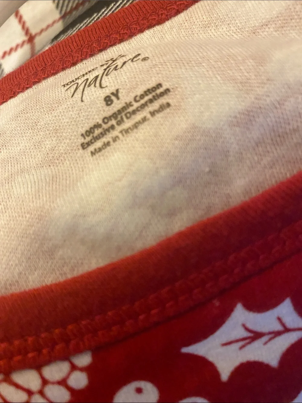 Touched By Nature Festive Holiday Print Crimson & White NWT Size 8